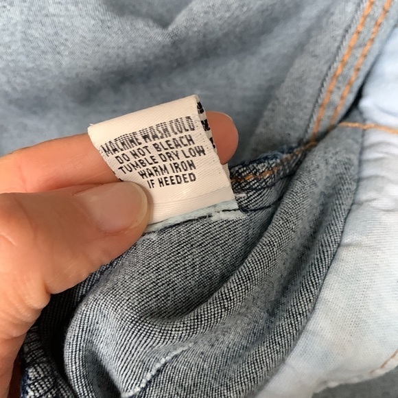 FWRD denim jean jacket size Small Sherpa‎ collar distressed buttons fly stretchy - Picture 7 of 16